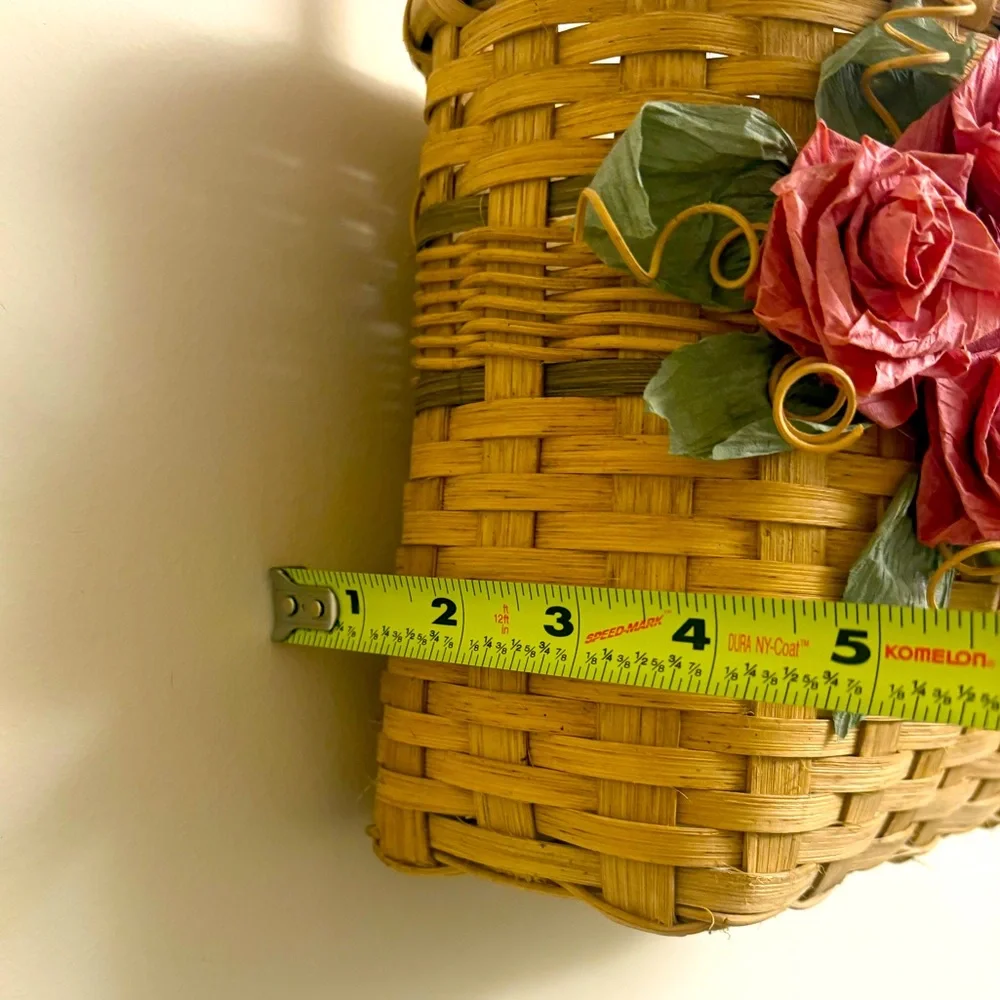 Adorable Cottagecore Wall Basket with Flowers